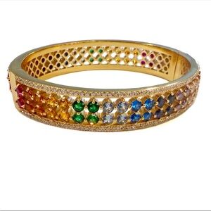 KURT GEIGER LONDON Gold Toned Pavé Bangle Bracelet NWT